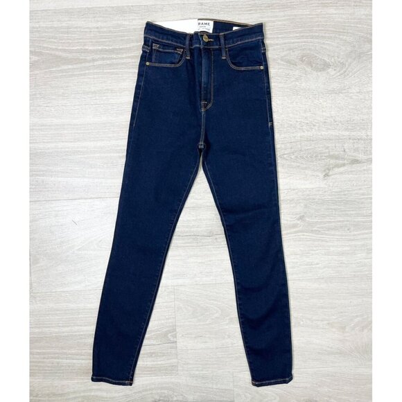 Frame Ali High Rise Cigarette Skinny Dark Rise Denim Jeans NWT Sz 26 - Picture 4 of 12